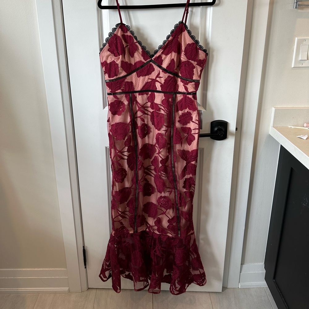 Lulu's Red and Pink Floral Maxi Dress